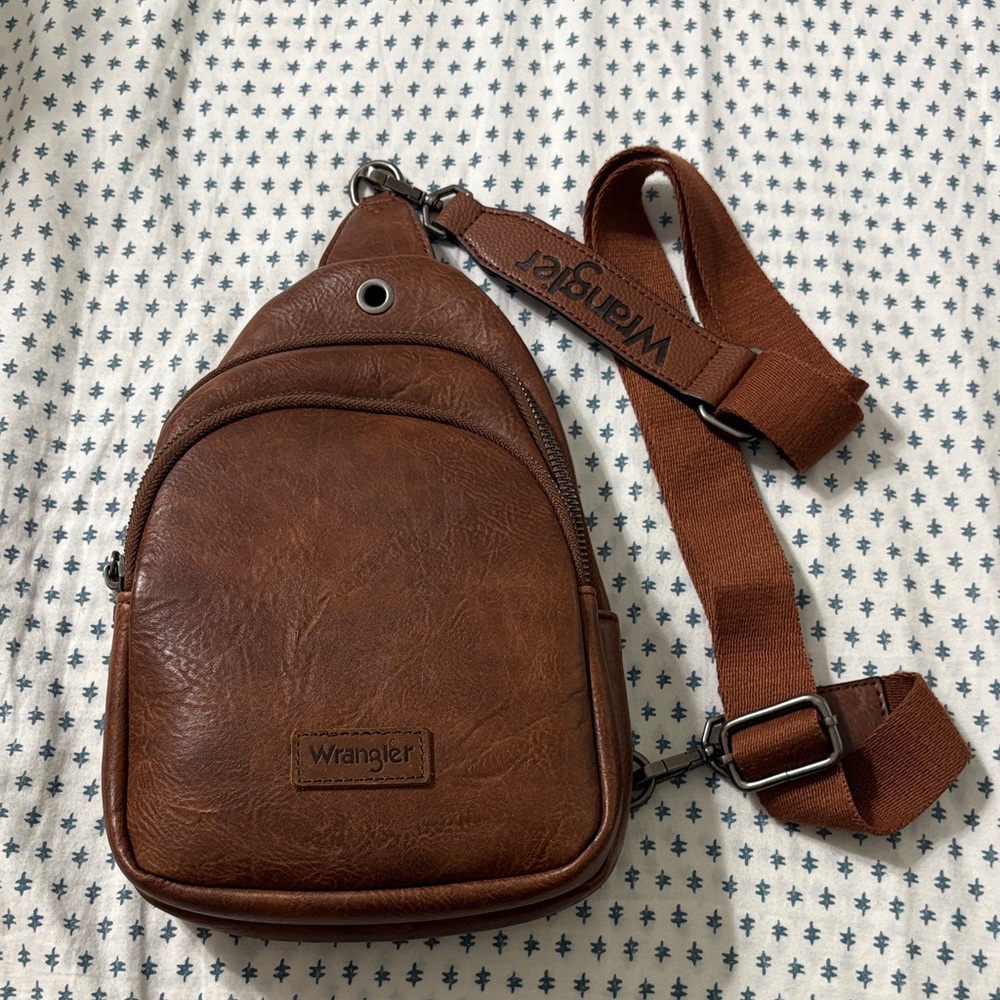 Wrangler Tan Leather Crossbody